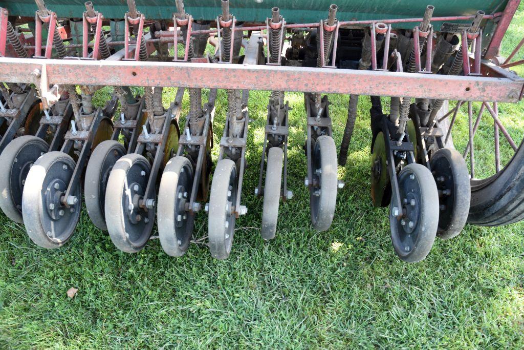 Oliver Superior Grain Drill, 11’ x 6”, Grass Seeder, Rubber High Wheels, Hydraulic Lift, Press Wheel