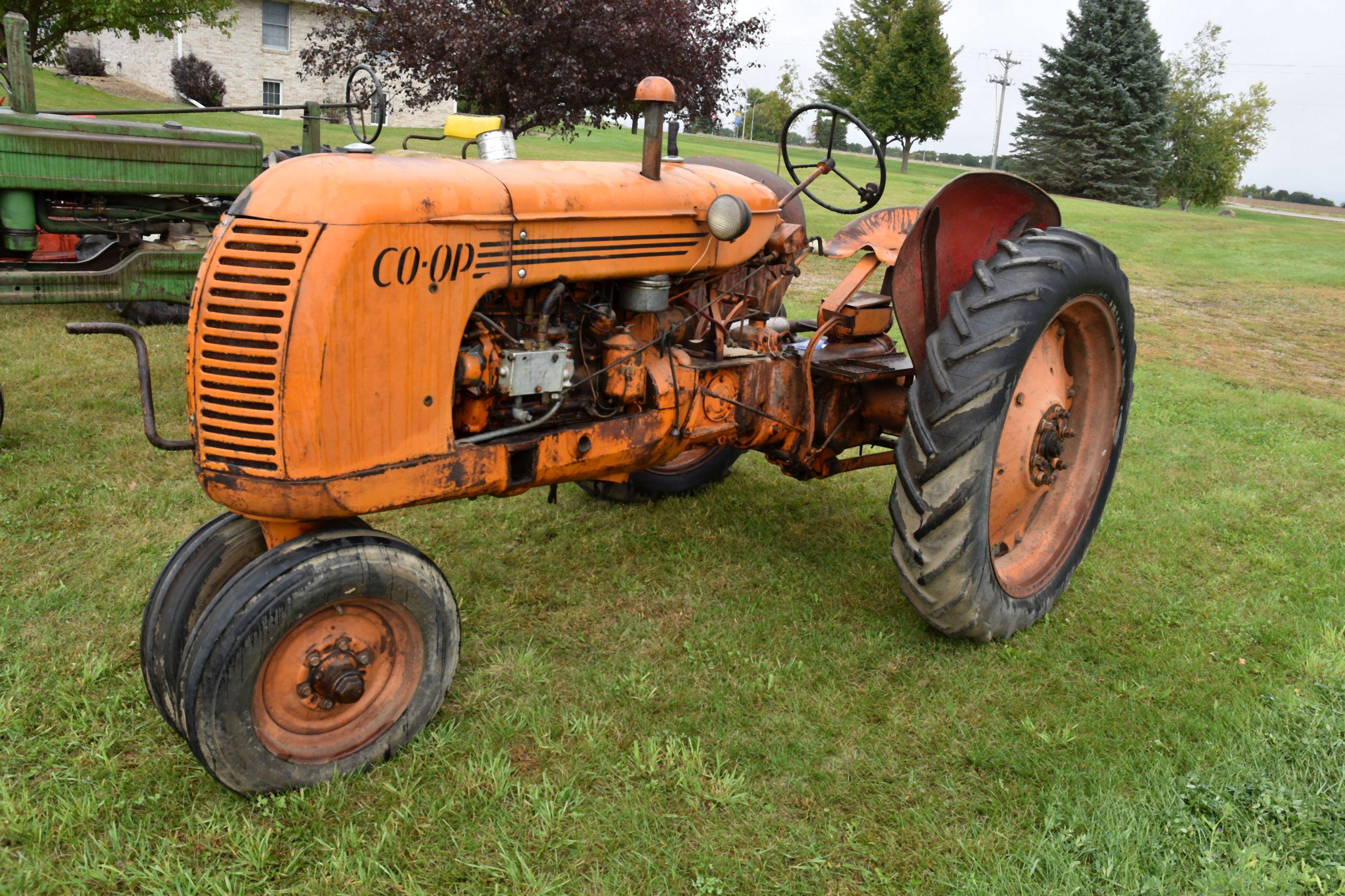 Coop, Narrow Front, 540 PTO, Fenders, 10-38 Rear Rubber, Gas Engine, Belt Pulley, Very Complete, Non