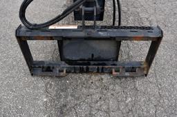 Lowe 1200E Skid Loader Attachment, Post Hole Auger With 18” Bit, Universal Skid Plate