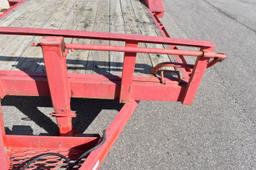 2003 S&S Flat Bed Tandem Axle Trailer 18’ Bed, 2’ Beaver Tail, 2 5/16” Ball Hitch, 16" Tires, Lights