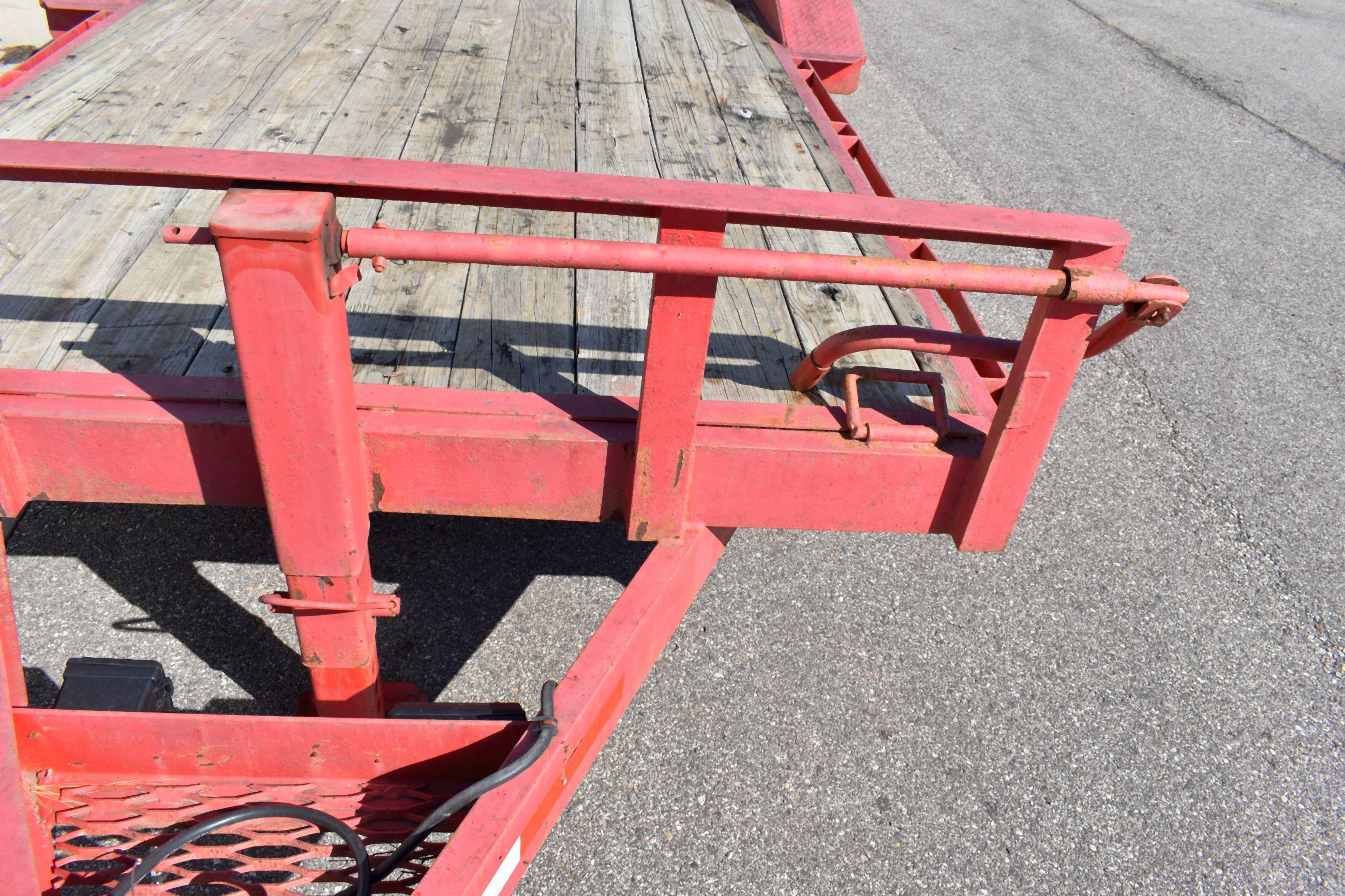 2003 S&S Flat Bed Tandem Axle Trailer 18’ Bed, 2’ Beaver Tail, 2 5/16” Ball Hitch, 16" Tires, Lights