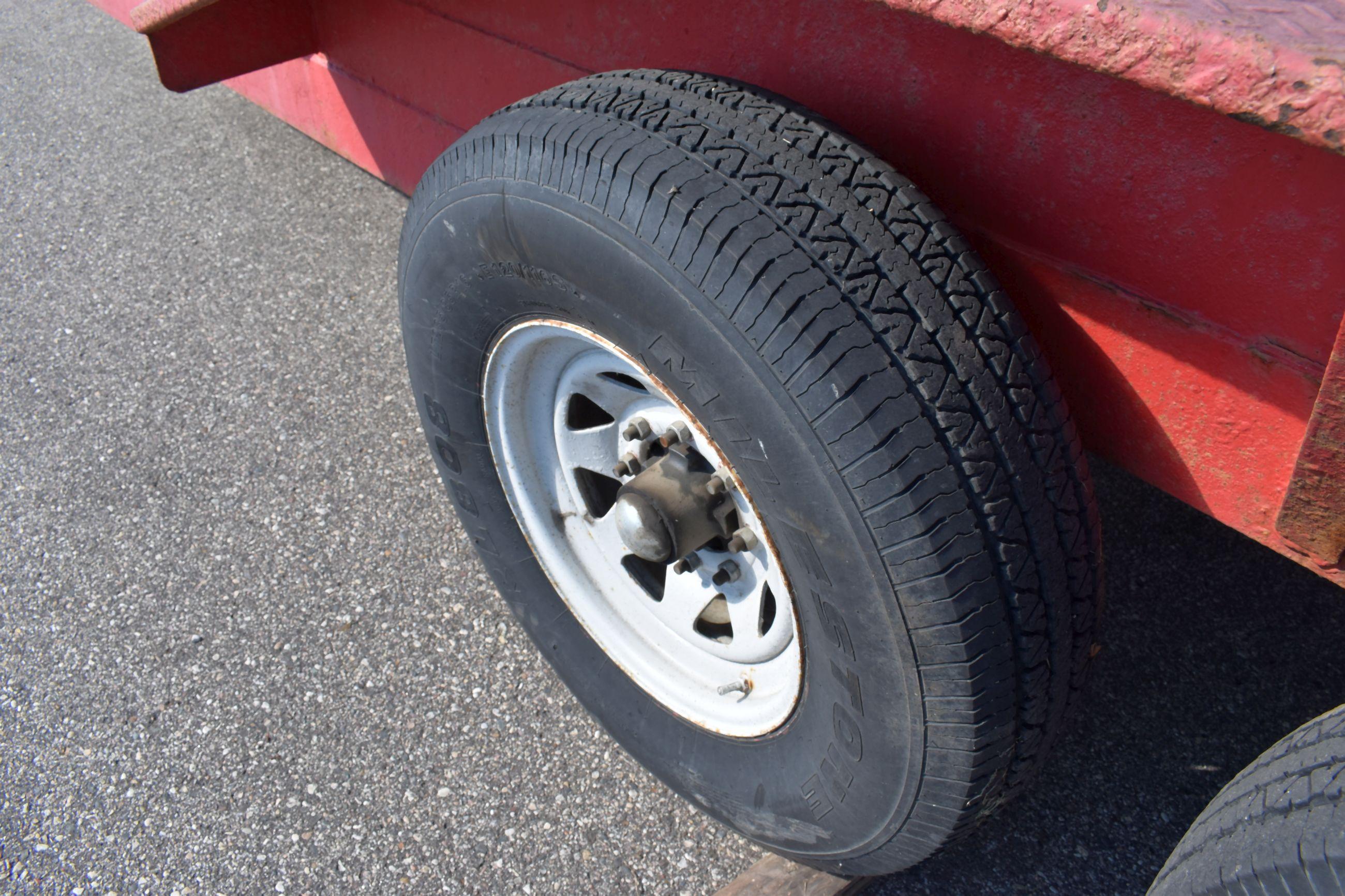 2003 S&S Flat Bed Tandem Axle Trailer 18’ Bed, 2’ Beaver Tail, 2 5/16” Ball Hitch, 16" Tires, Lights