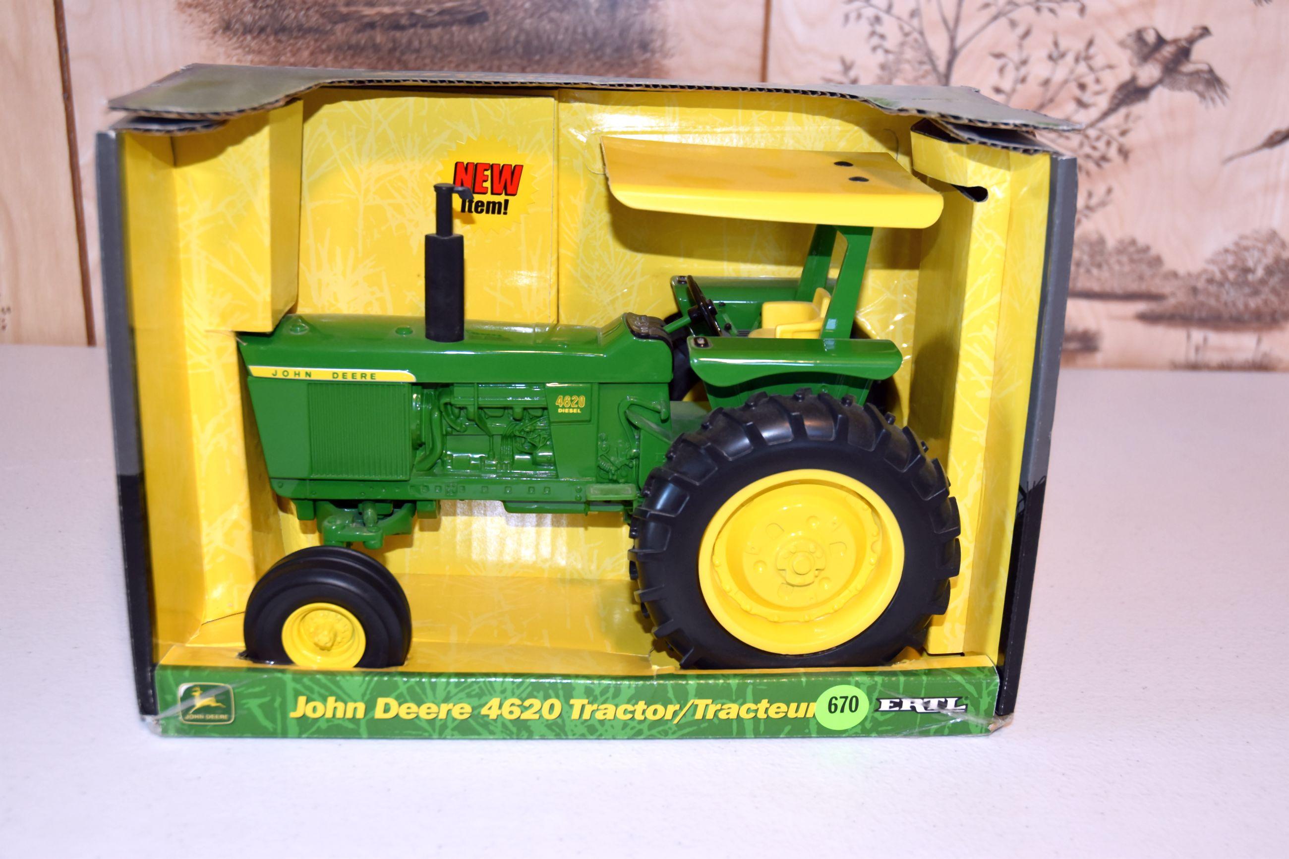 Ertl John Deere 4620 Diesel Tractor, 1/16th Scale, With Box
