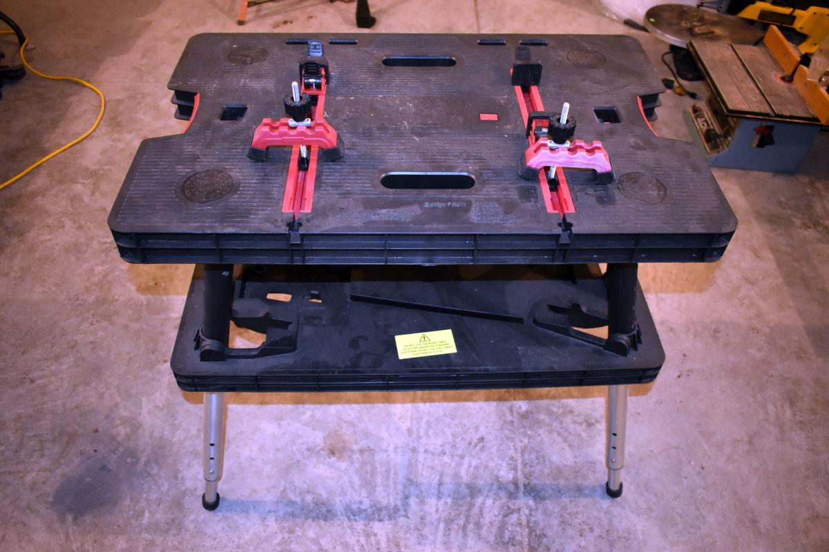 Keter Folding Workbench, Plastic, 2 Clamps, Pick Up Only