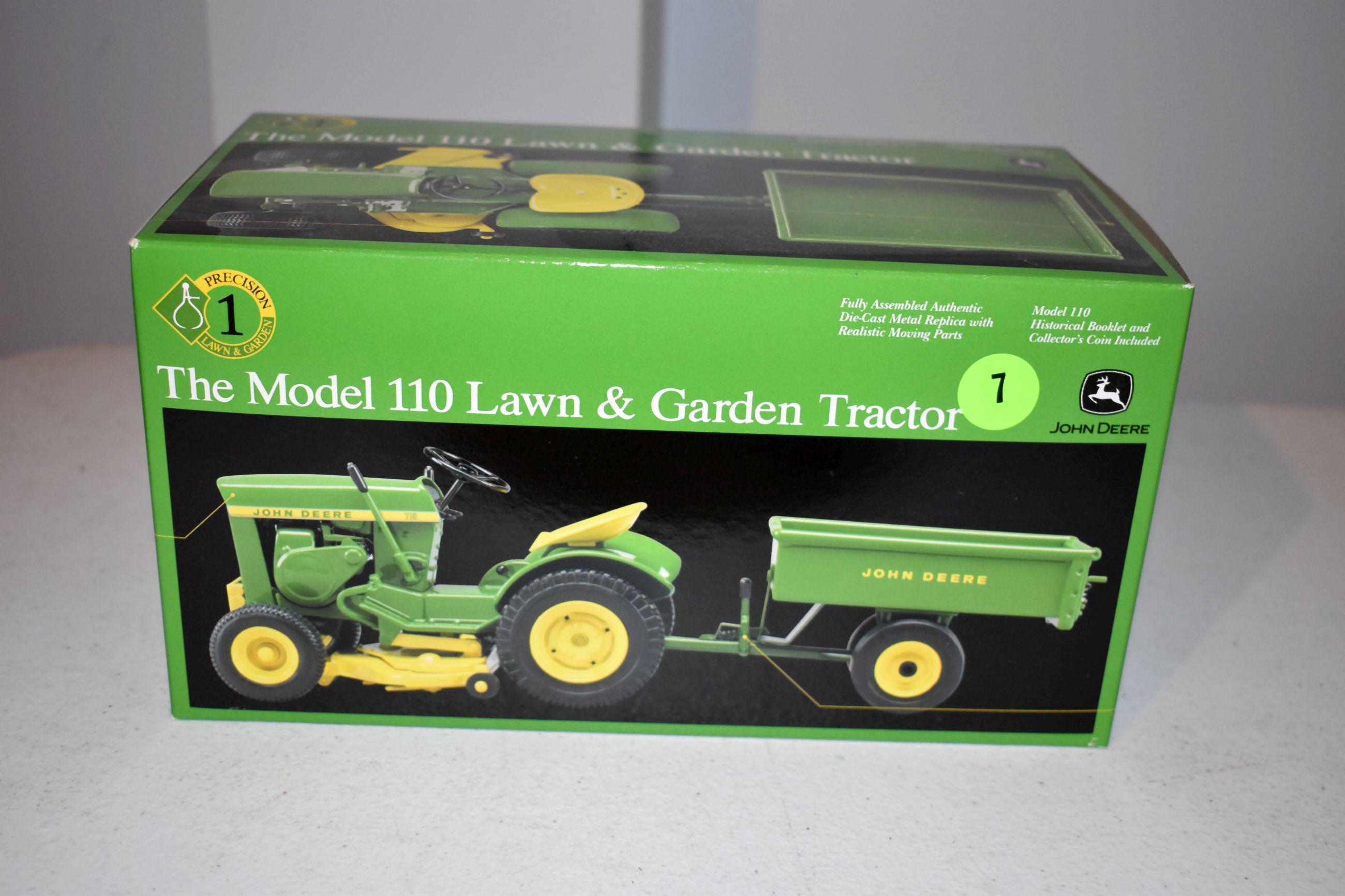 Ertl Presicion Number 1 John Deere 110 Garden Tractor With Cart, With Box