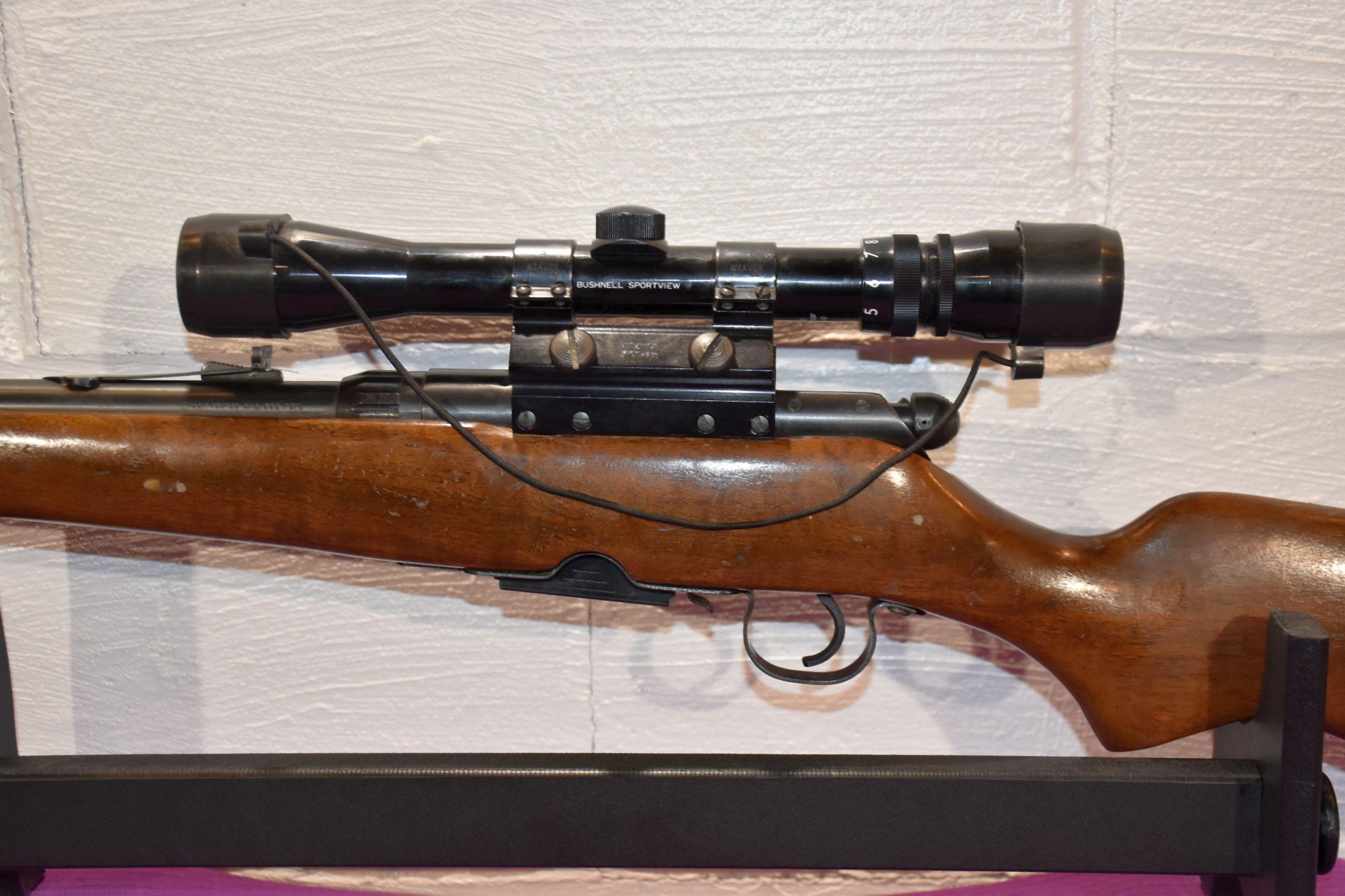 Savage 340C Bolt Action Rifle 222 Rem Cal, Bushnell 3x9-32 Scope, 1 Magazine, SN: 123767