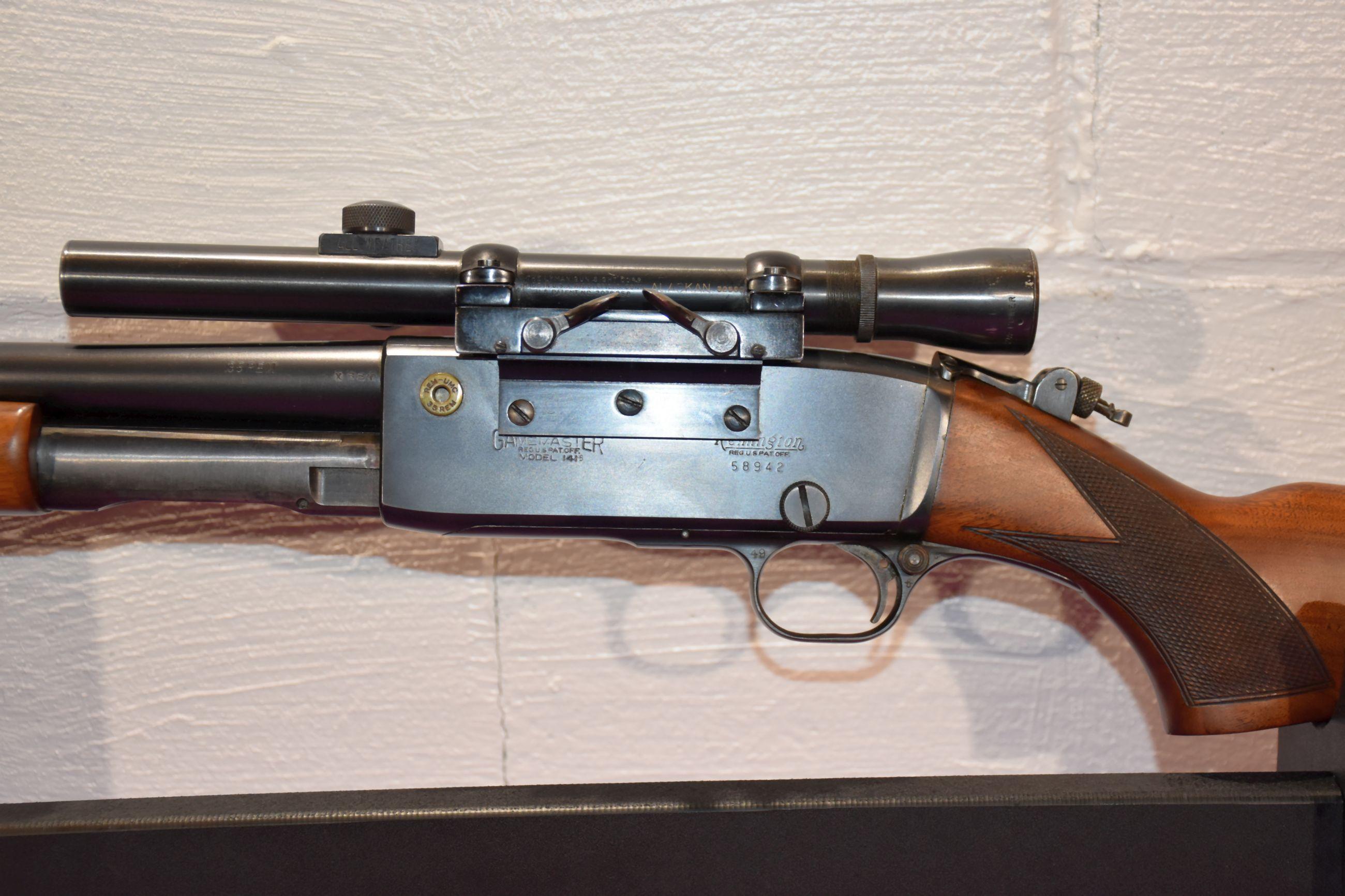 Remington Game Master Model 141B, Pump Action Rifle, 35 Rem. Cal., Alaskan Scope, SN: 58942