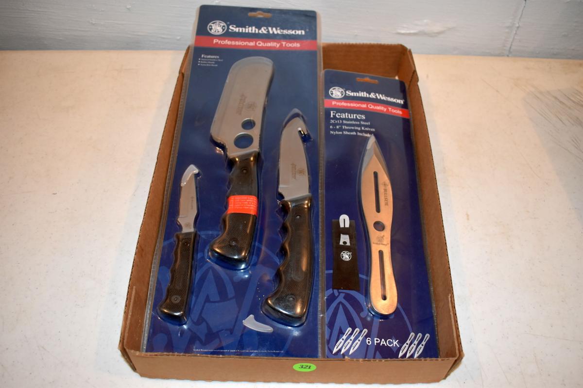 Smith & Wesson Field Dress Kit And Throwing Knives, New In Package