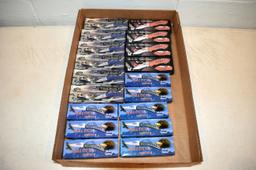 (18) Folding Pocket Knives New In Boxes