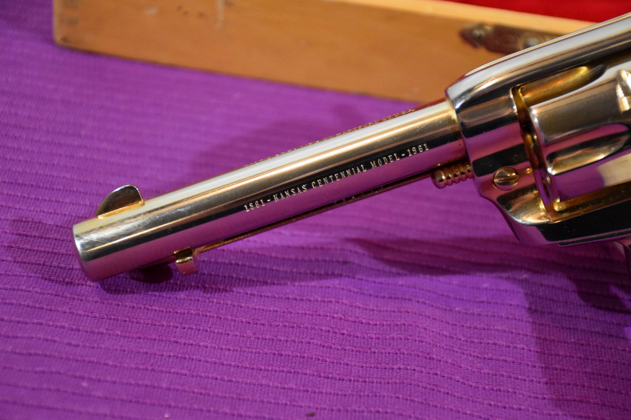 Colt Single Action Frontier Scout 22 LR Revolver, Kansas Centennial Model, With Presentation Box, SN