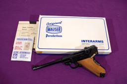Mauser Parabellum Pistol, 30 Luger, With Original Box, 5" Barrel, SN: 10001407