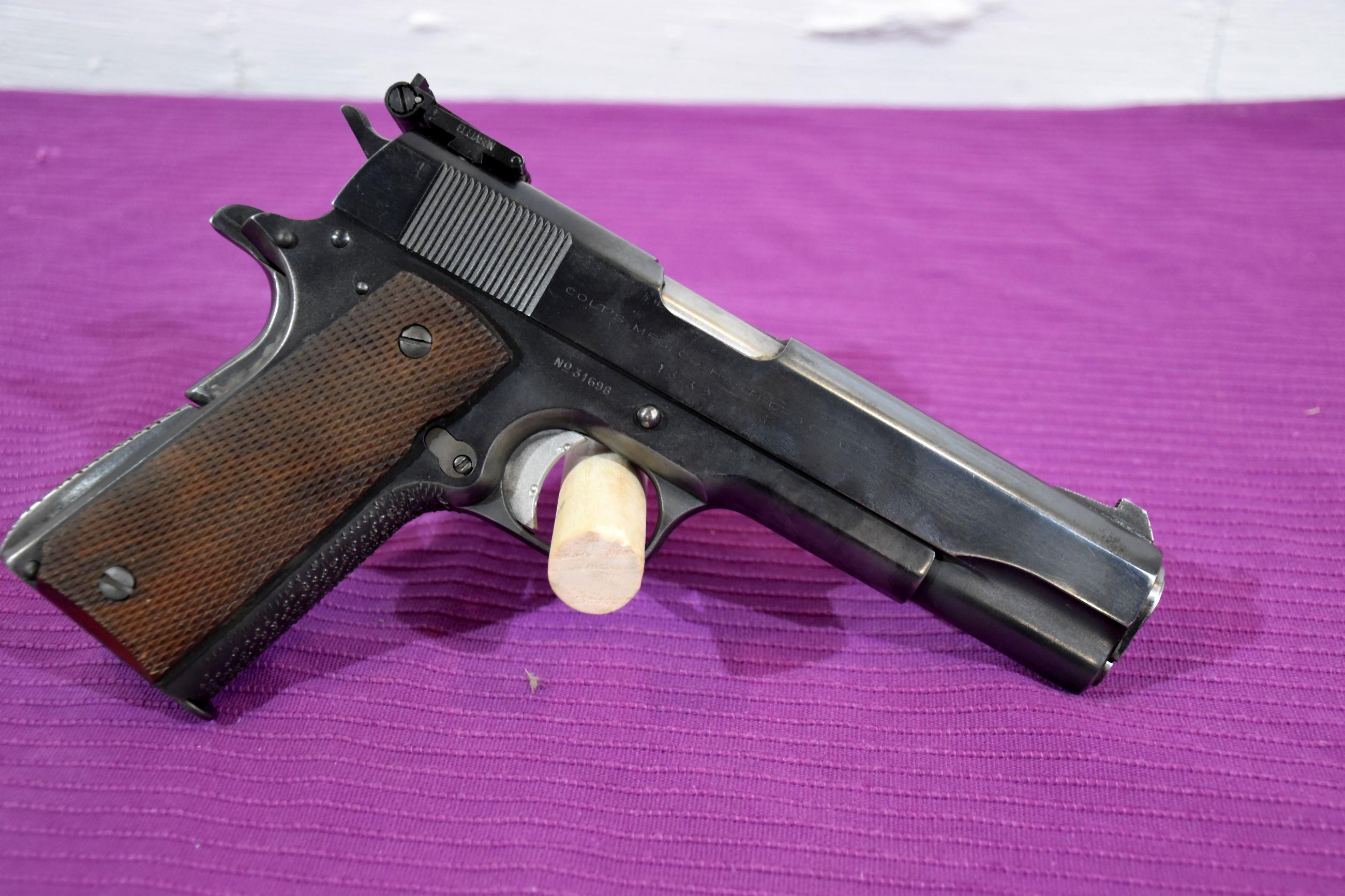 Colt 1911 Semi Auto Pistol, 45 Cal, Marked US Property, 1 Magazine, SN: 31698