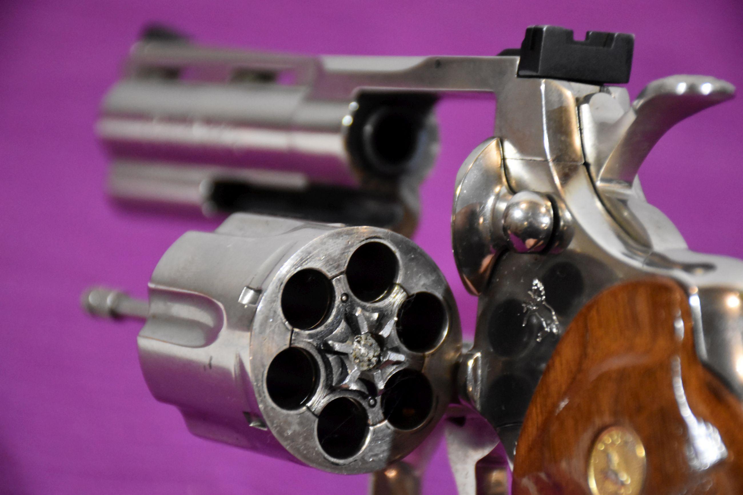 Colt Python 357 Mag Revolver, Nickel Finish, 4" Barrel, SN: V85260