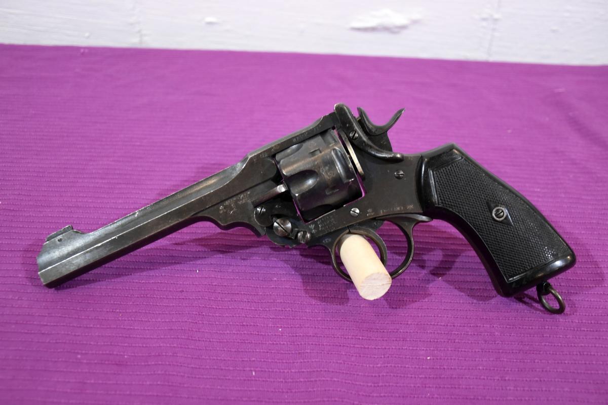 Webley Mark VI Revolver, 45 Auto, 6" Barrel, SN: 381142