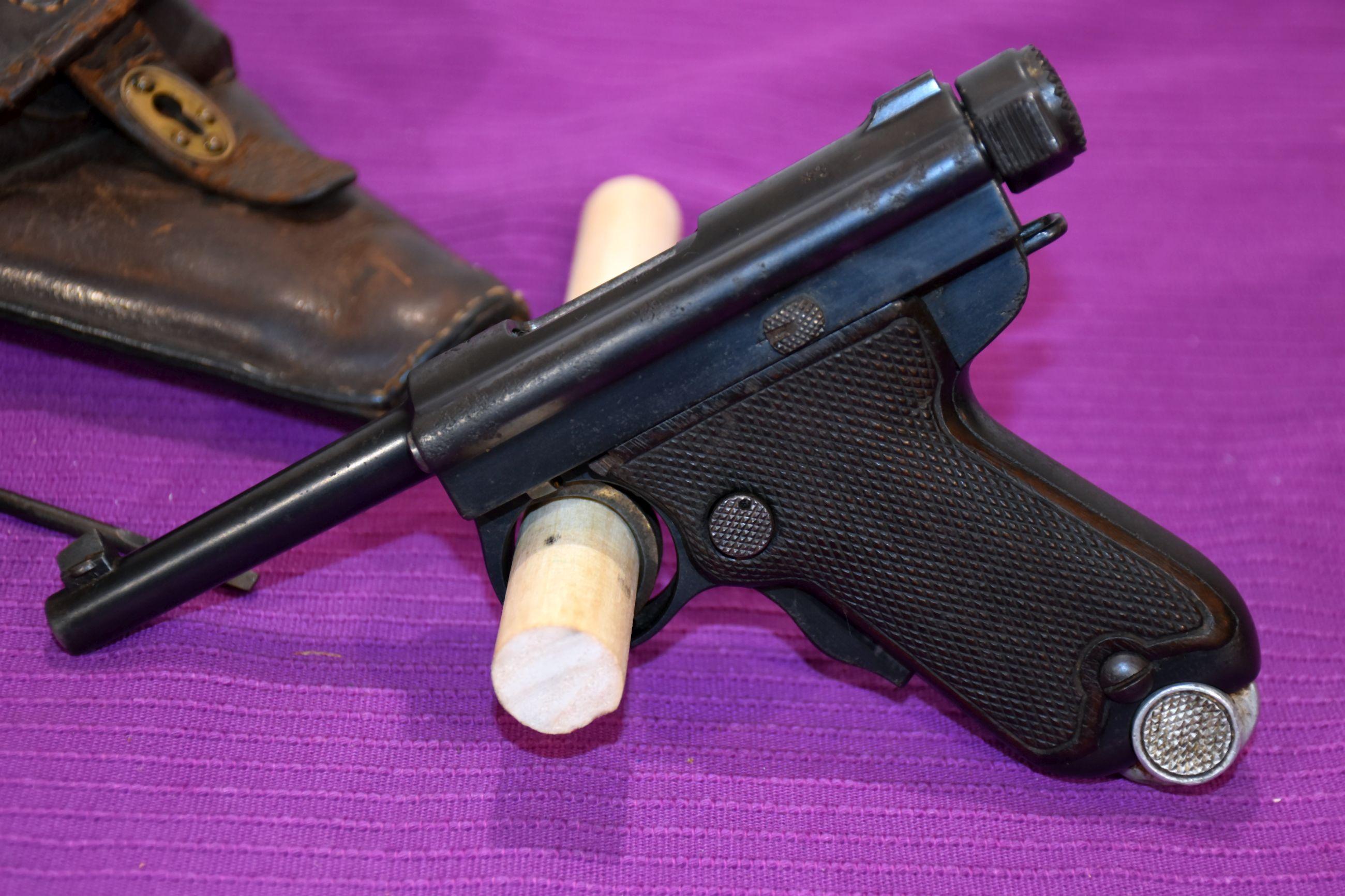 Japanese Baby Nambu Pistol, 7MM, 2 Numbers Matching Clips, (2 Clips), Leather Holster, Cleaning Rod,