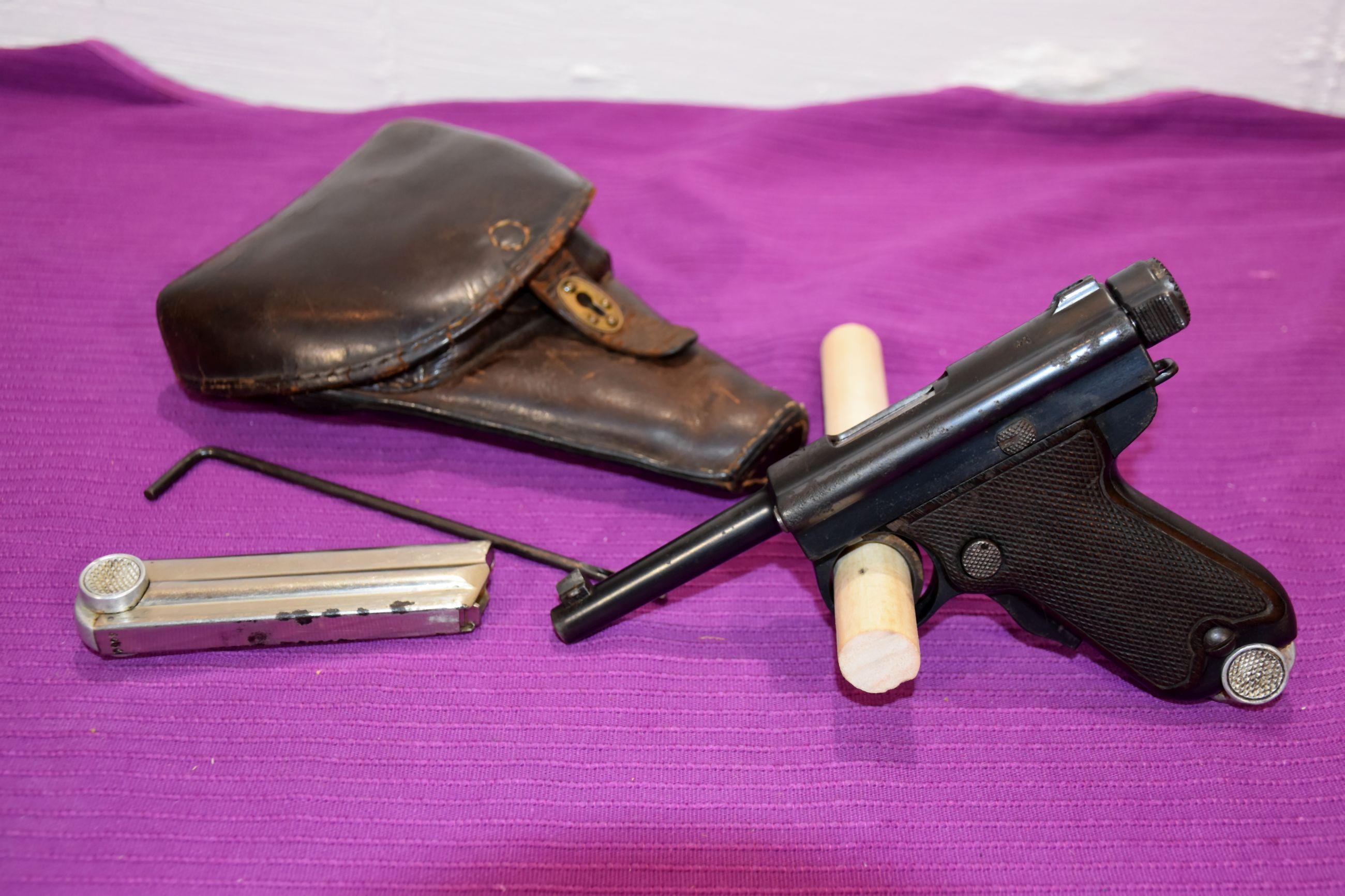 Japanese Baby Nambu Pistol, 7MM, 2 Numbers Matching Clips, (2 Clips), Leather Holster, Cleaning Rod,