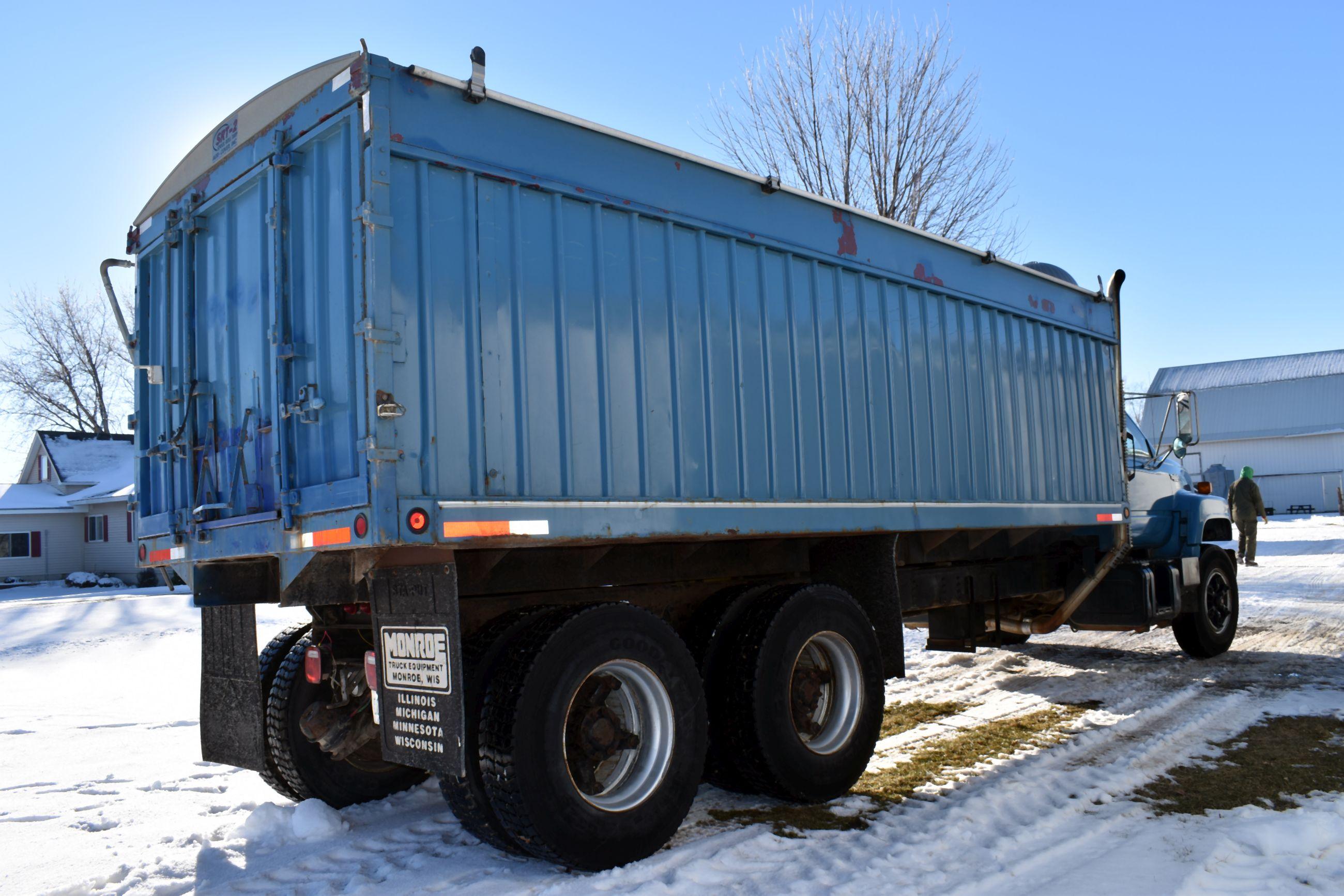 1991 GMC Top Kick Tandem Axle Grain Truck, CAT 3116 Diesel, 10 Speed Transmission With Low Low, 270,