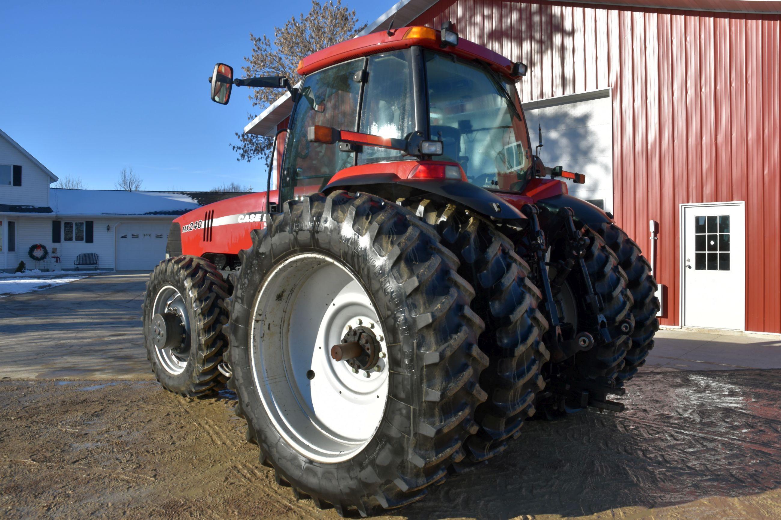 2001 Case IH MX240 Magnum MFWD, 3518 Hours, 480/80R46 Duals At 85%, 380/85R34 Fronts, 3 Hydraulics,