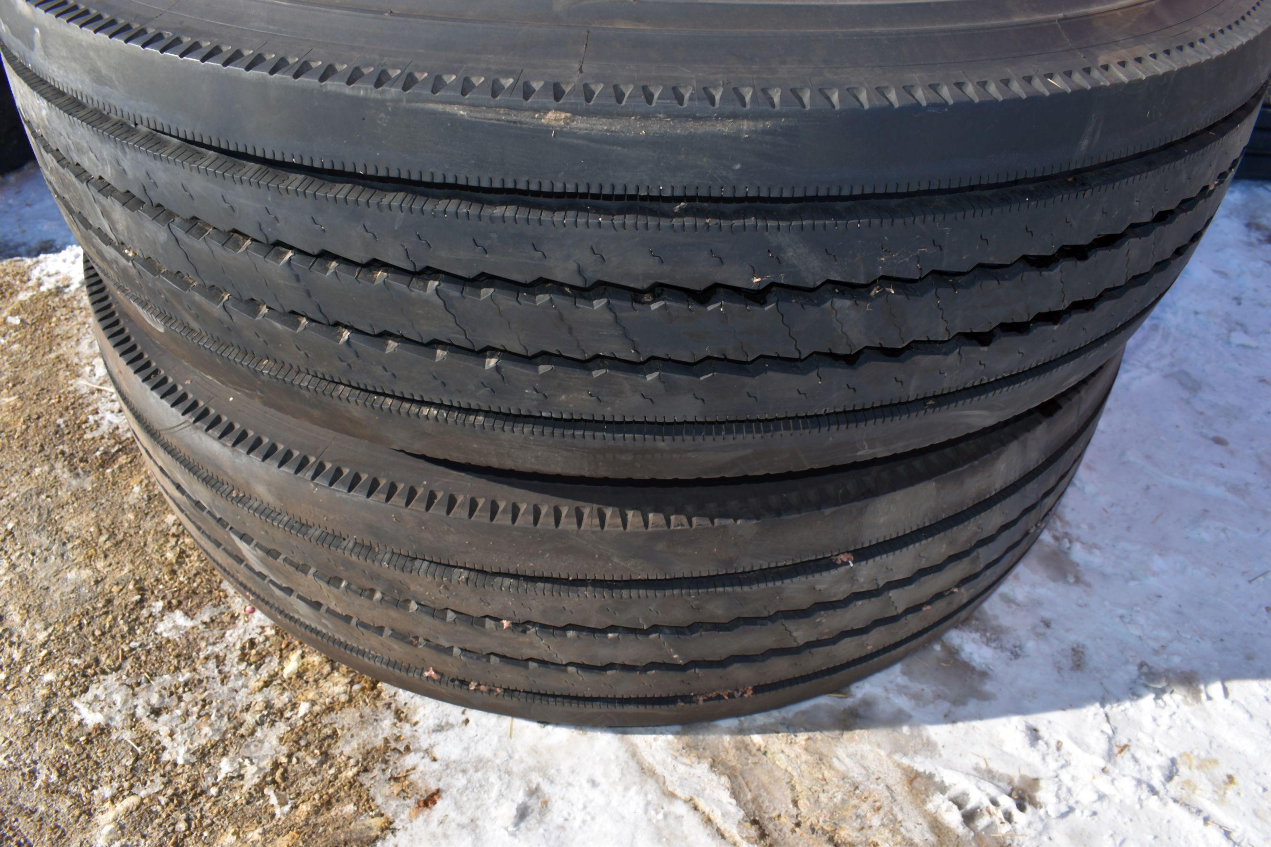 Pair Of Michillen 275/80R22.5 Tires, No Rims