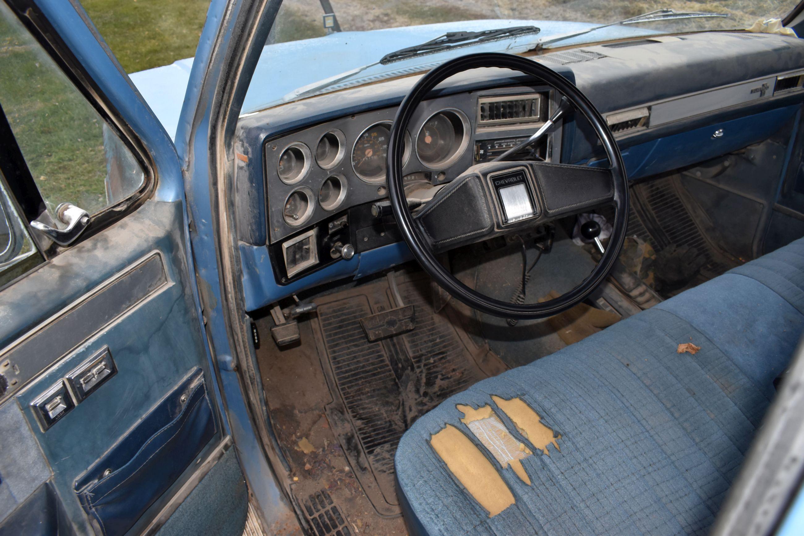 1982 Chevy K20 Silverado 4 x 4 Pick-Up, 76,515 Miles, 350 V8, Auto, Runs And Drives