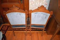 Pair Of Padded Settee Chairs, Pick Up Only