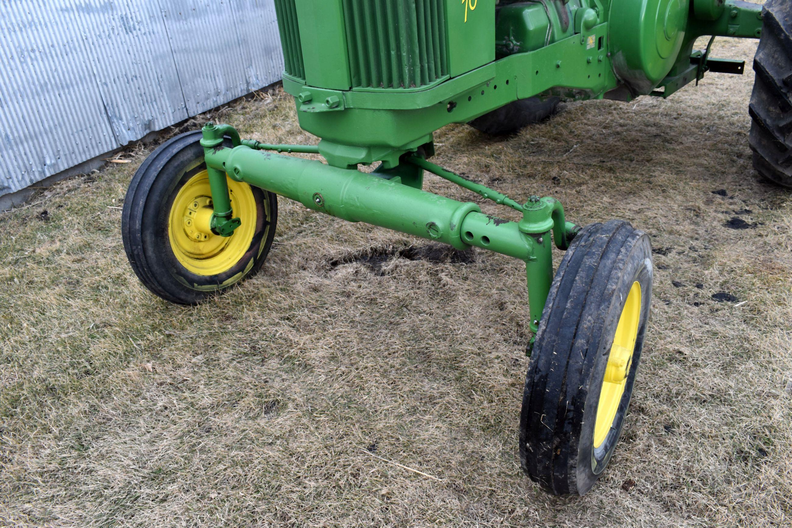 John Deere 70 Wide Front, Gas, 15.5x38 95%, PTO, Restored, SN: 7003077