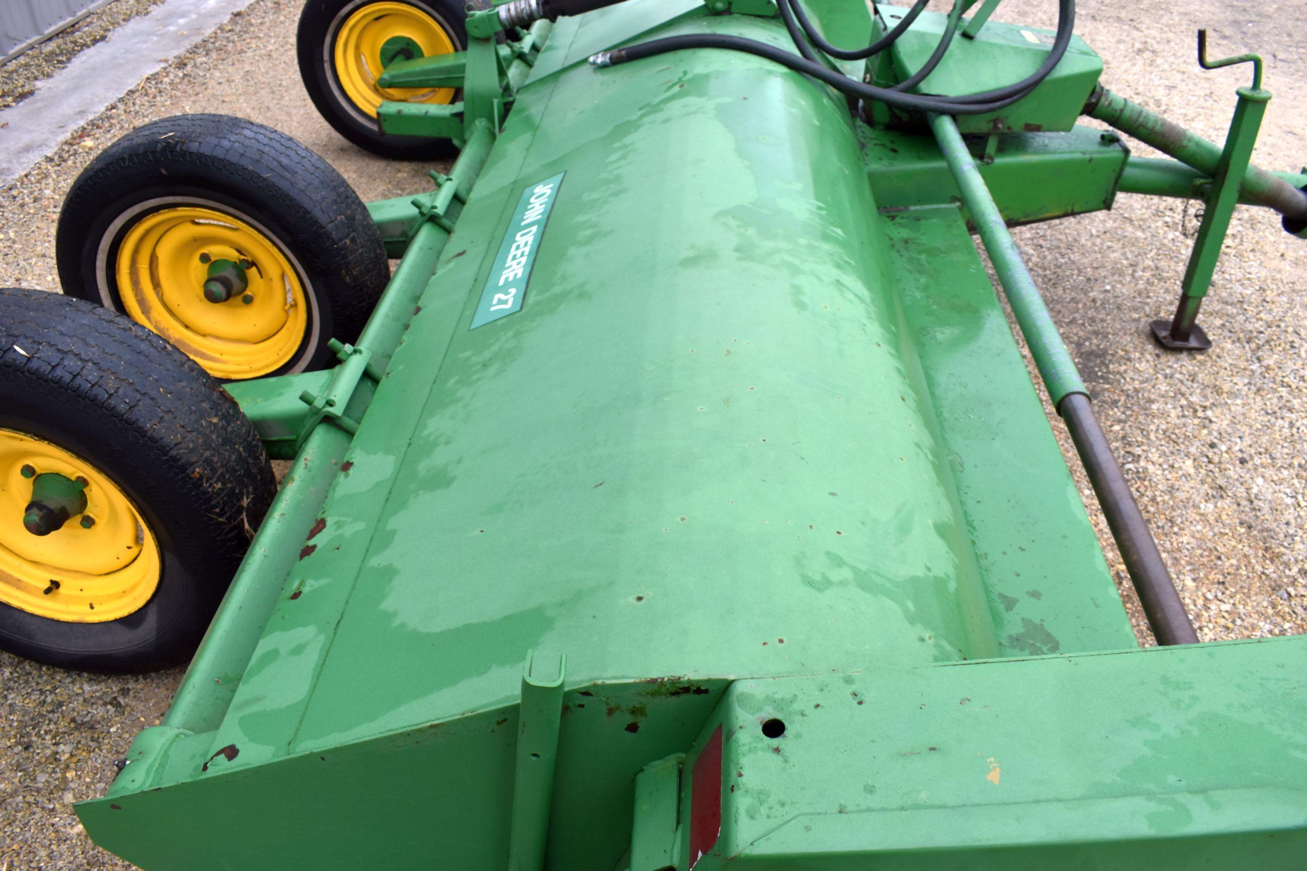 John Deere 27 Stalk Chopper, 15’, 1000PTO, 4 Wheel Transport, Good Hood, New Knives, SN: 512687E