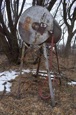 300 Gallon Fuel Tank On Stand, Currently Frozen Down