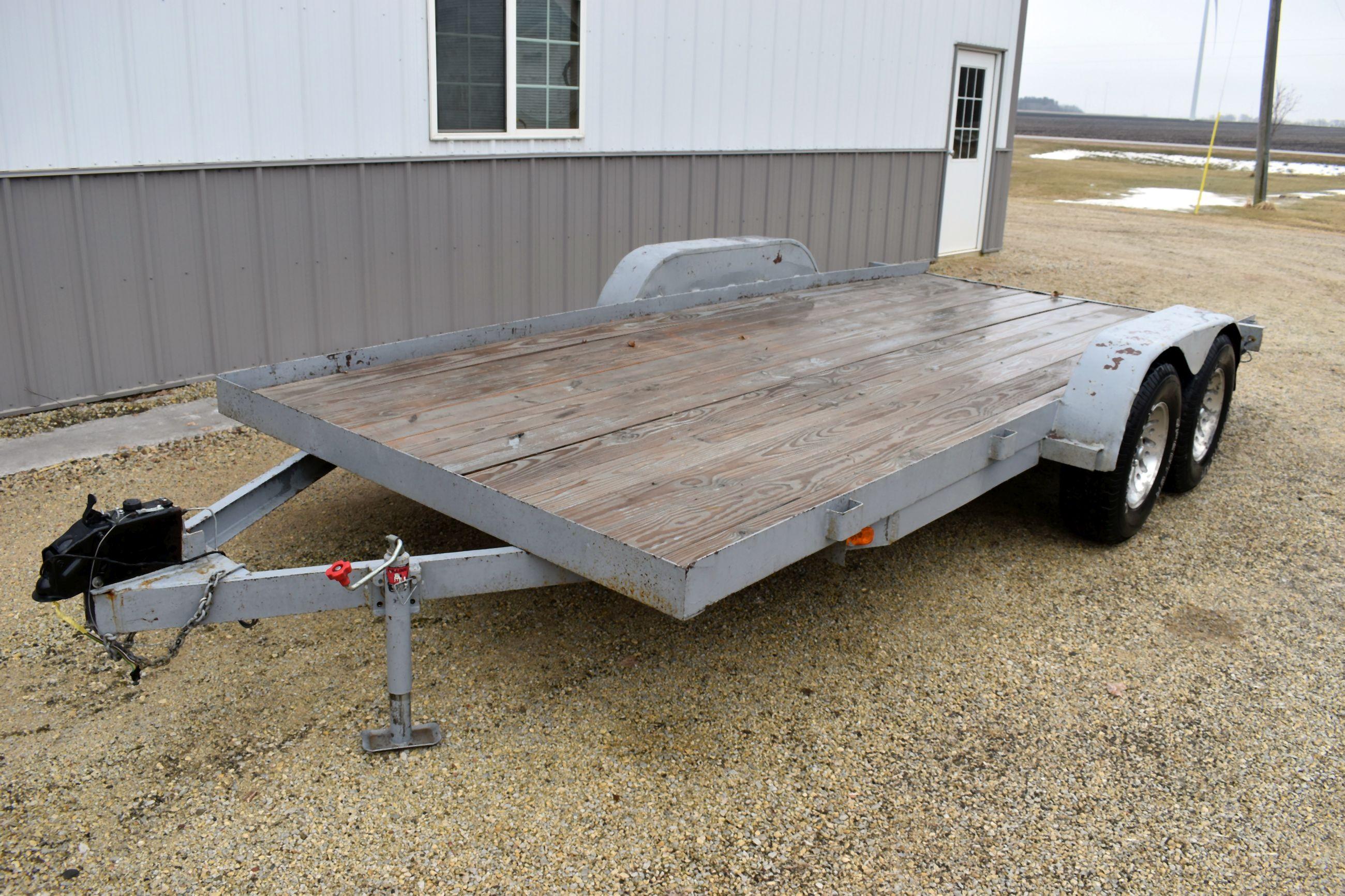 1991 Dressen Flatbed Trailer, 80"x16', 3,500lbs Tandem Axle, 15" Tires, Ramps, Lights & Brakes Rebui