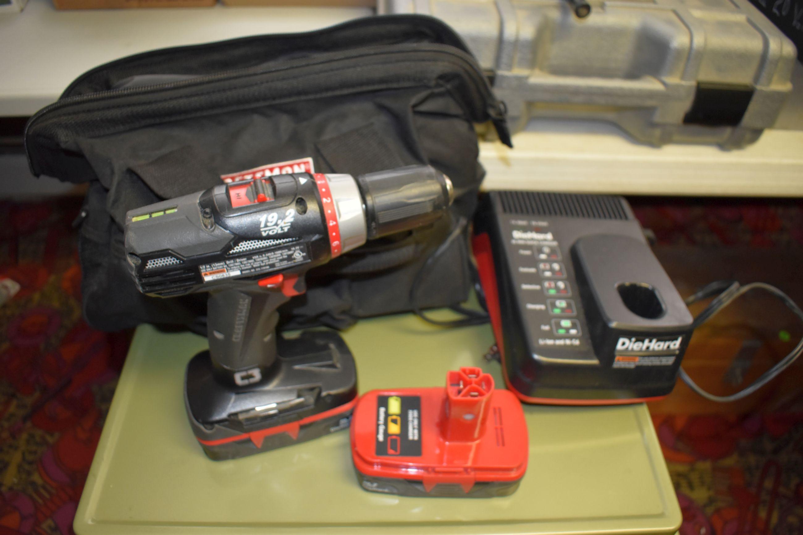 Craftsman 19.2 Volt, Lithium Drill, 1/2'', With Bag