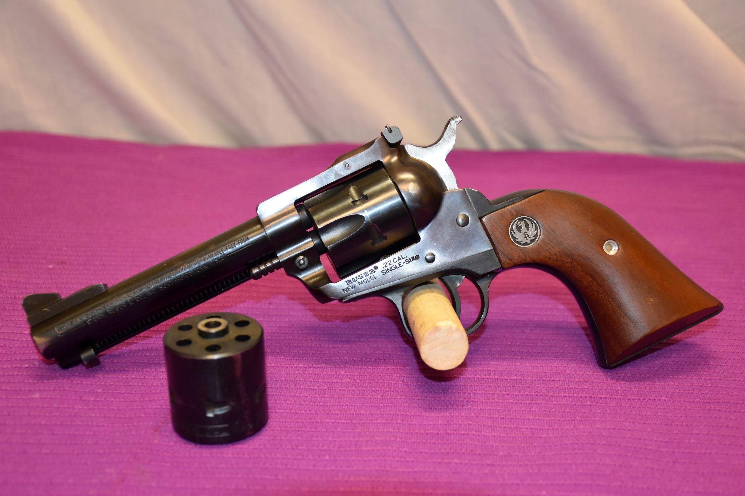 Ruger 22. Cal., New Model Single Six Revolver, With An Extra 22 Mag Cylinder, SN:69-07372