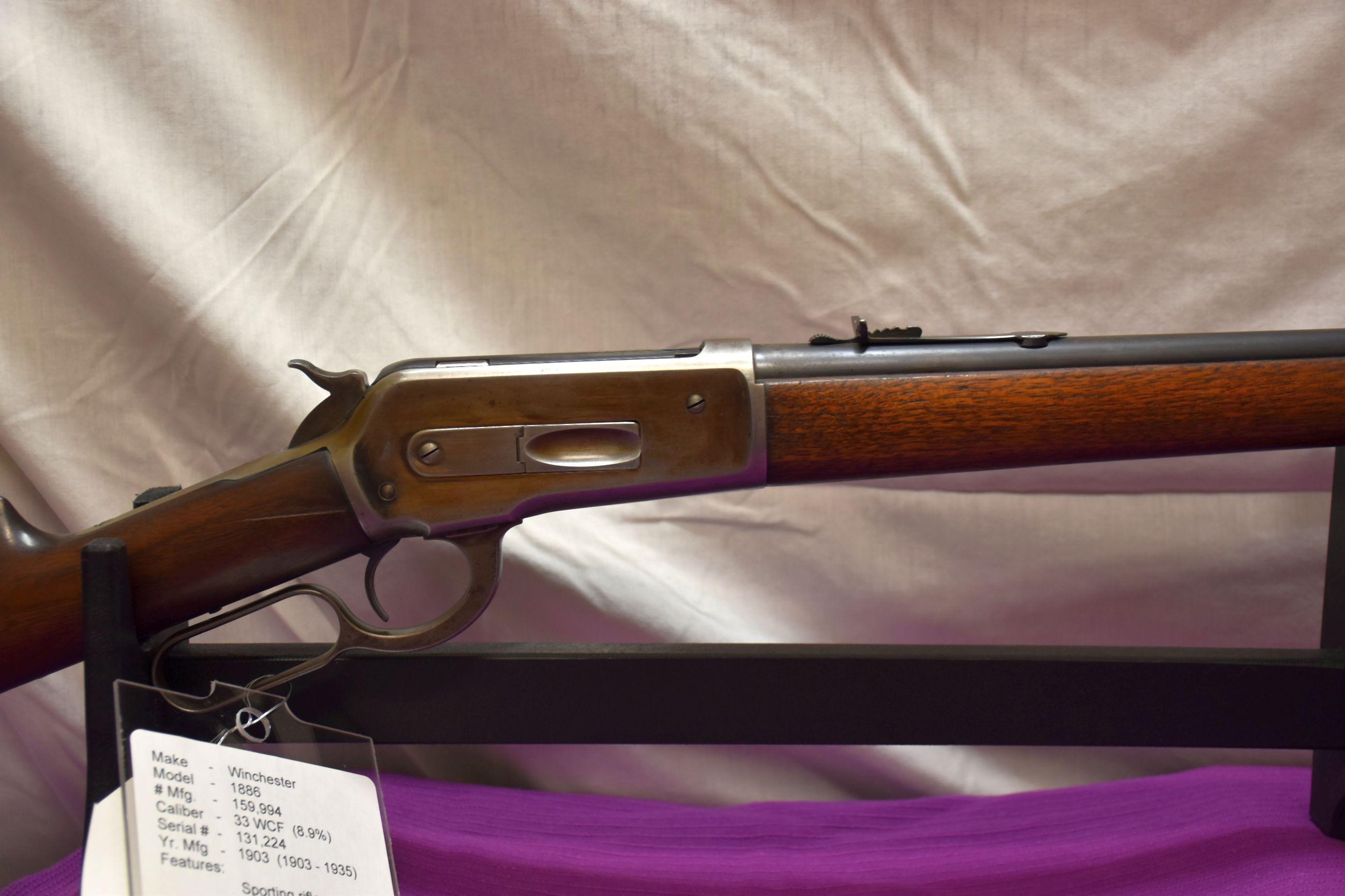 Winchester 1886 33 WCF Cal., SN: 131224, Sporting Rifle, 24'' Round Barrel, Half Magazine, Lever Act