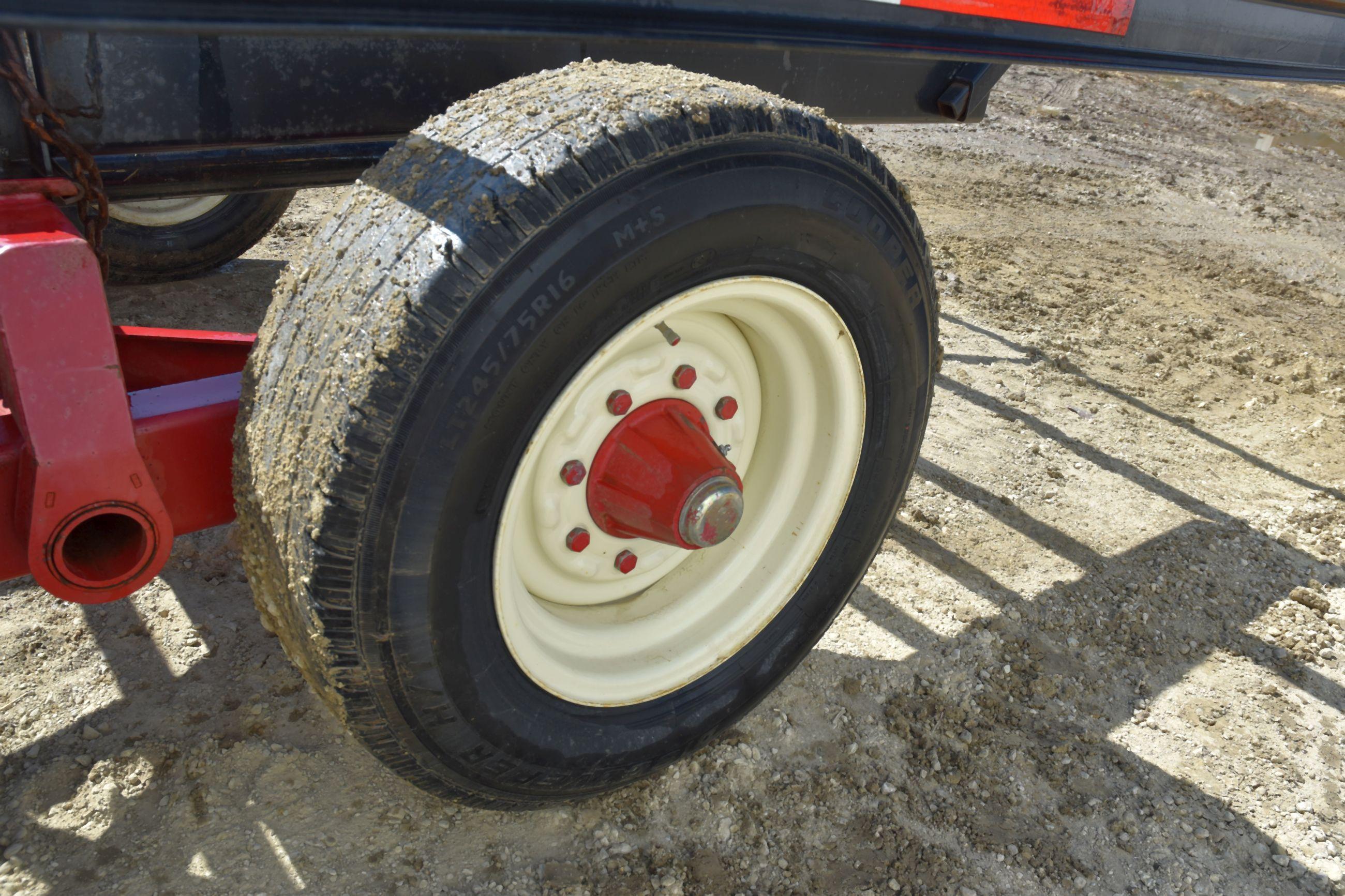 Agri-Master 8’x24’ Round Bale Mover, Metal Bed, 12 Ton Tandem Running Gear, 16" Truck Tires