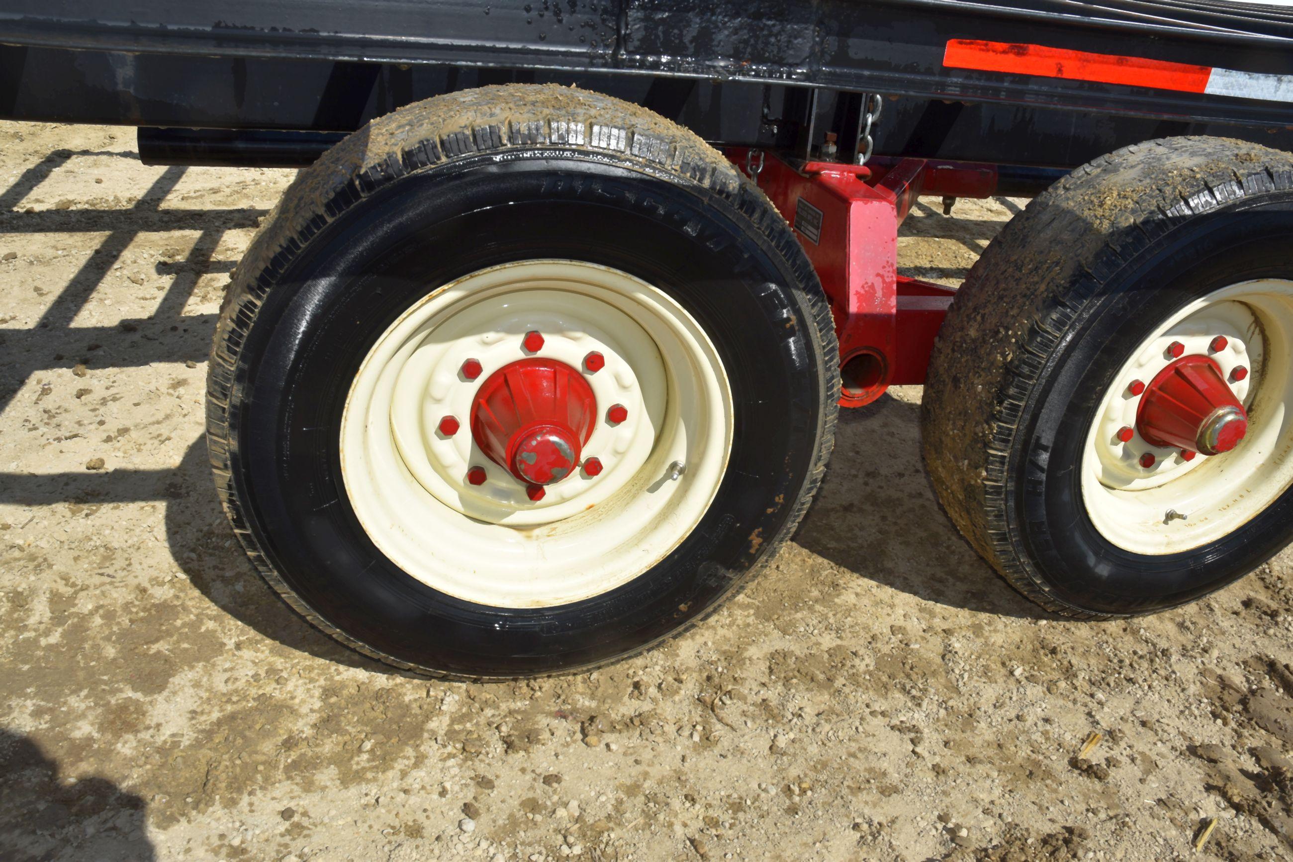 Agri-Master 8’x24’ Round Bale Mover, Metal Bed, 12 Ton Tandem Running Gear, 16" Truck Tires