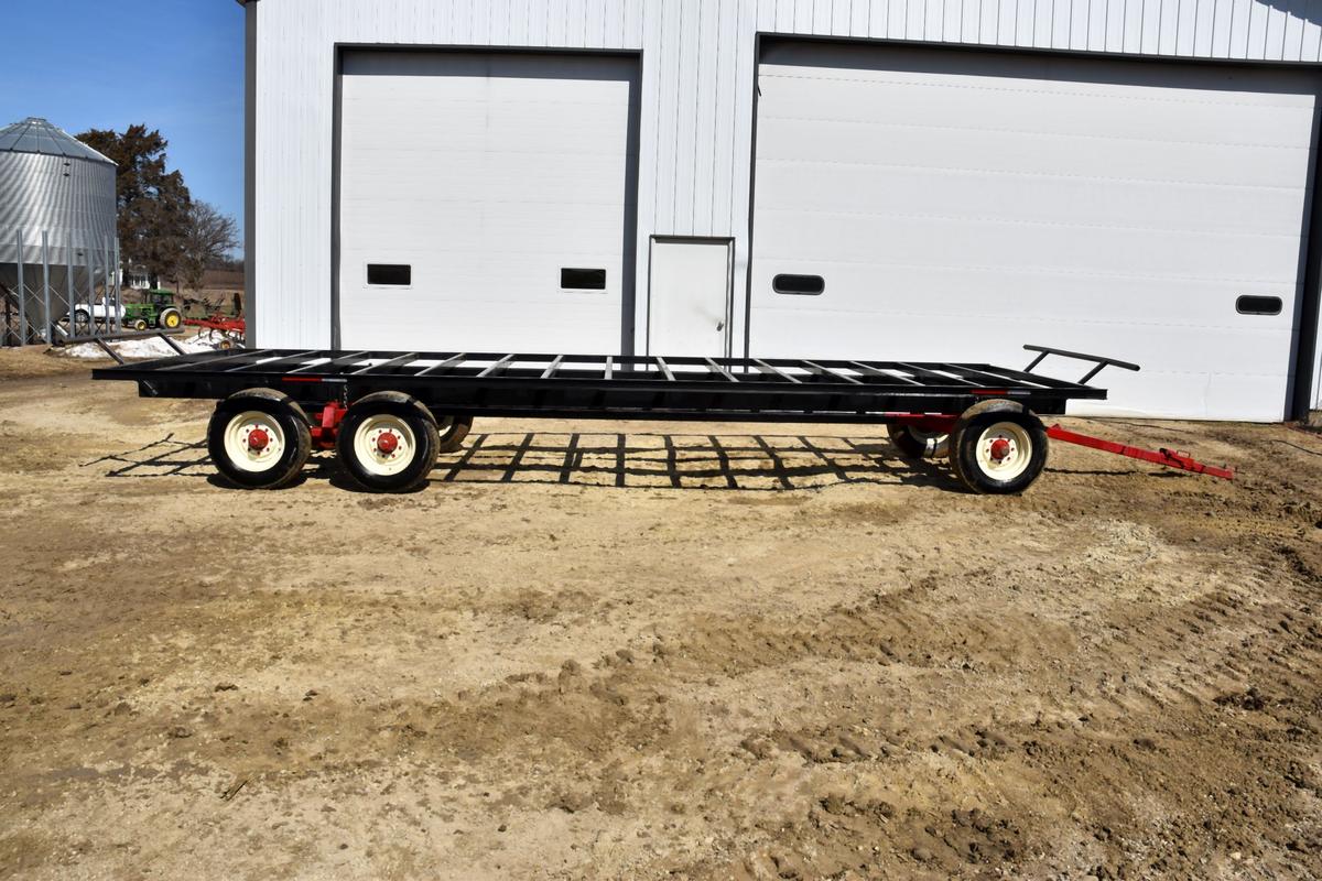 Agri-Master 8’x24’ Round Bale Mover, Metal Bed, 12 Ton Tandem Running Gear, 16" Truck Tires