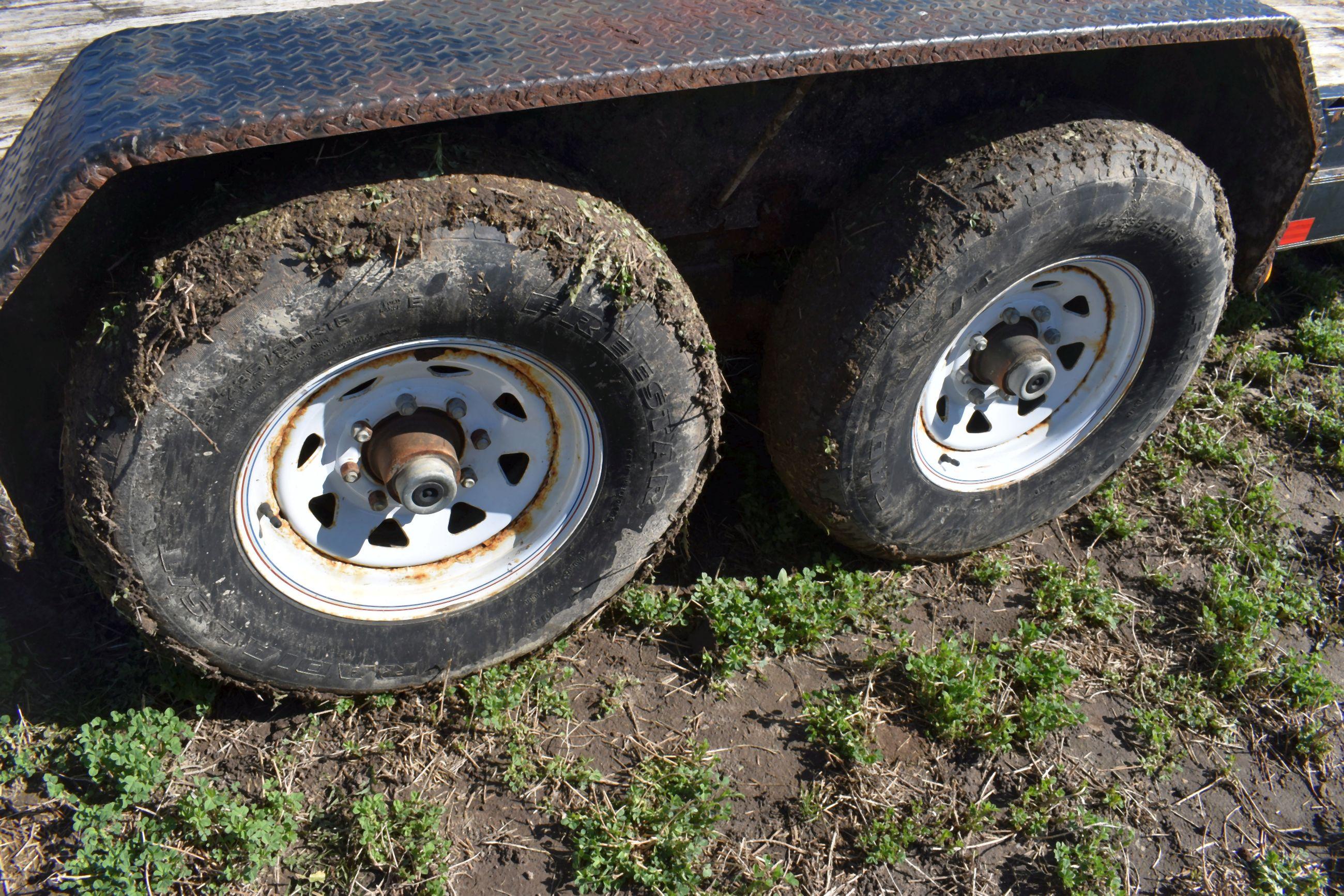 2011 PJ, 20’ Tandem Axle Trailer, 7,500 LB Axles, Flip Up Ramps, 7' Wide Bed, 16" Tires