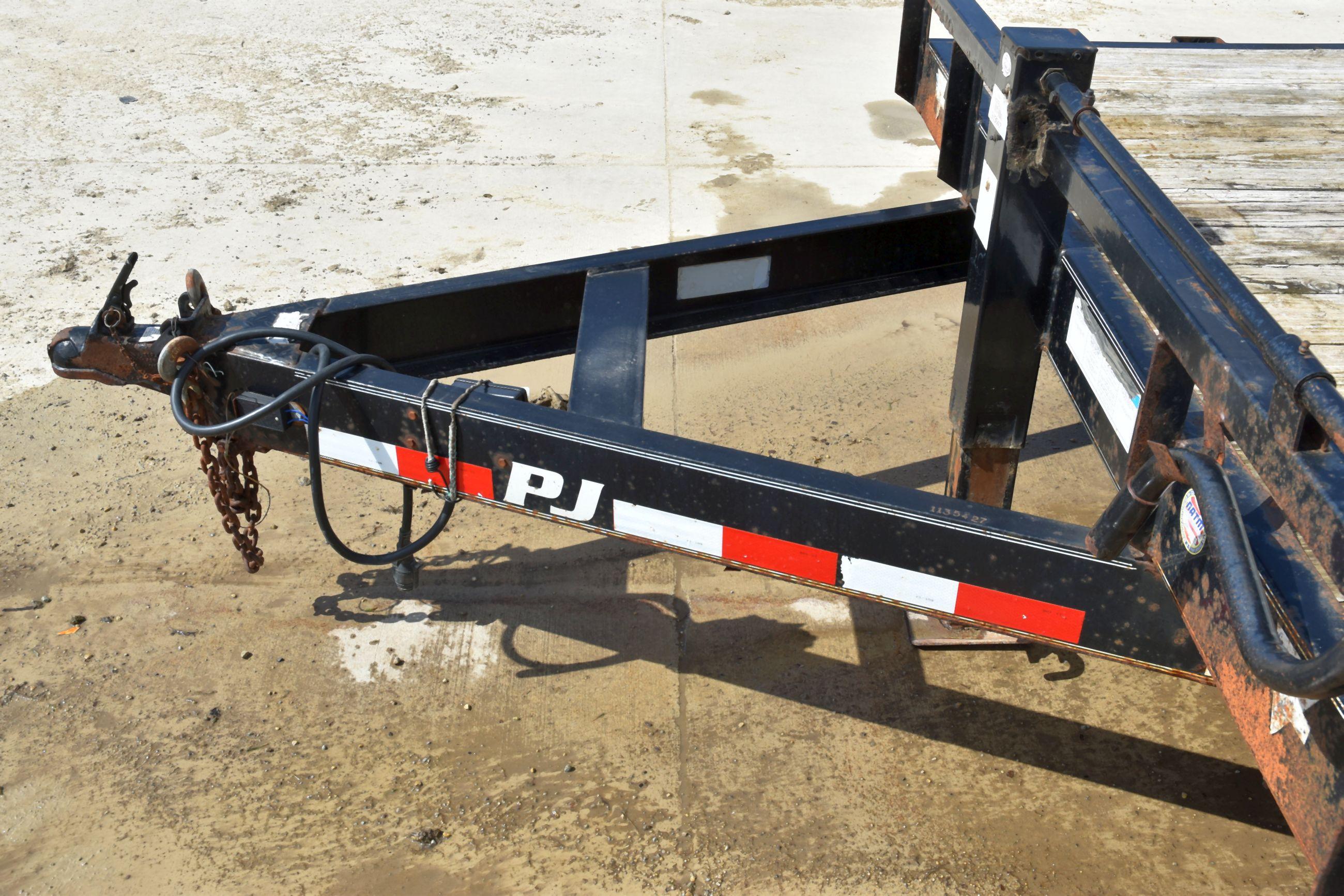 2011 PJ, 20’ Tandem Axle Trailer, 7,500 LB Axles, Flip Up Ramps, 7' Wide Bed, 16" Tires