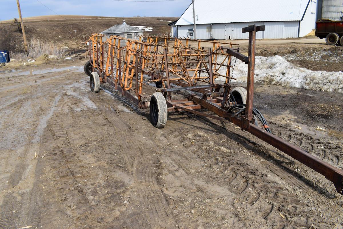 7 Section Spike Tooth Drag On Hydraulic Cart