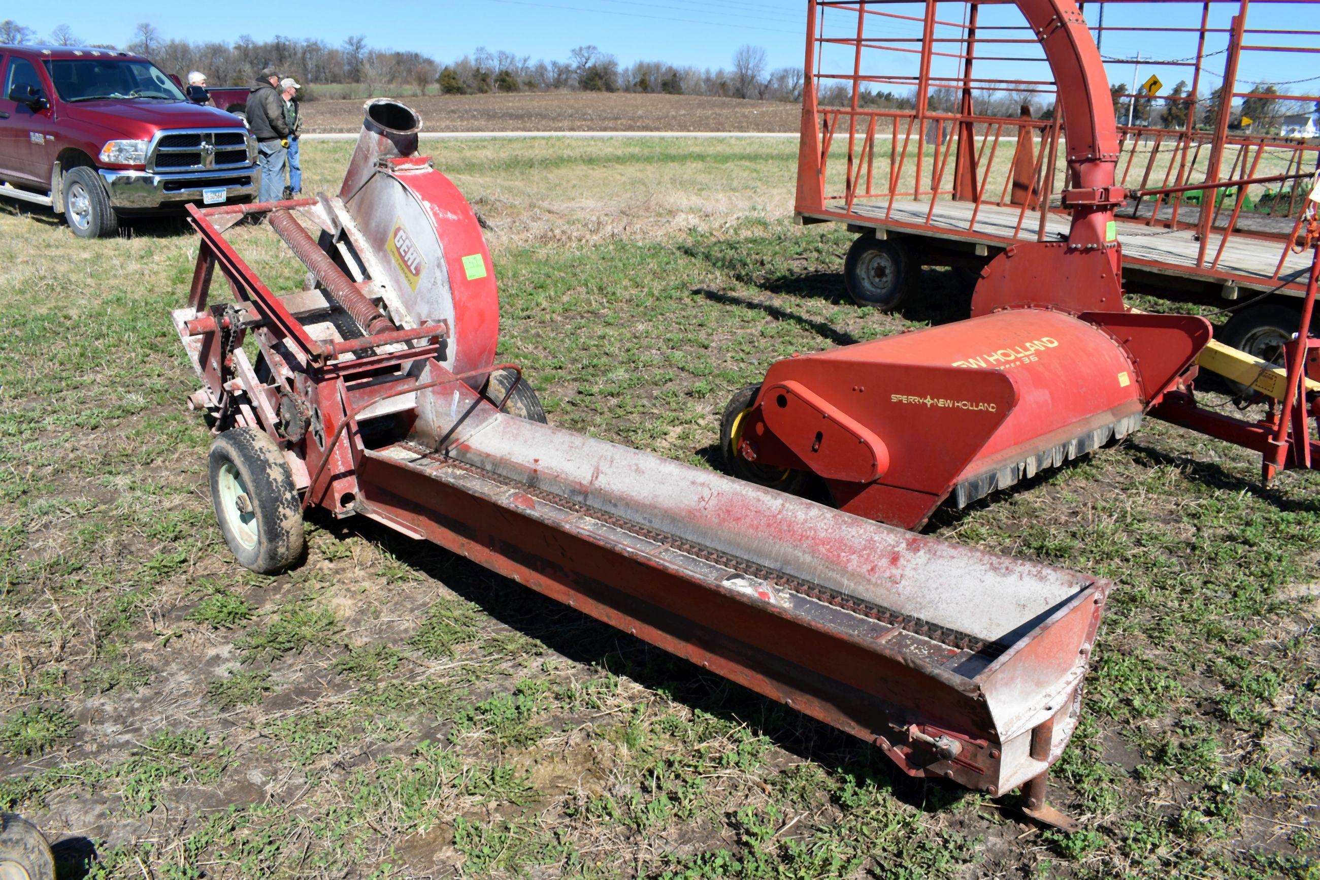 Gehl Hi-Throw Silage Blower, 540PTO, Model FB85, Convyor Feed Hopper