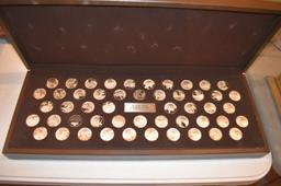 The Medallic History Of The American Revolution Sold Sterling Silver Coin Set In Wooden Display Box,