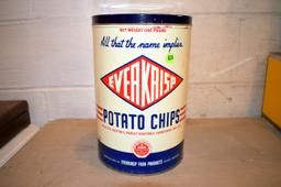 Everkrisp Potato Chip Tin, 11'' Tall