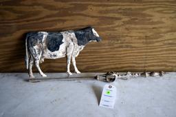 Cow Weathervane, Pot Metal, 28'' Long By 10'' Tall