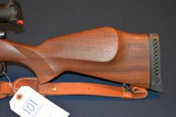 Weatherby Vangaurd VGS Bolt Action Rifle, 7MM Rem. Mag., Leupold Vari-X 2.5x8 Scope, Wood Stock, Sli