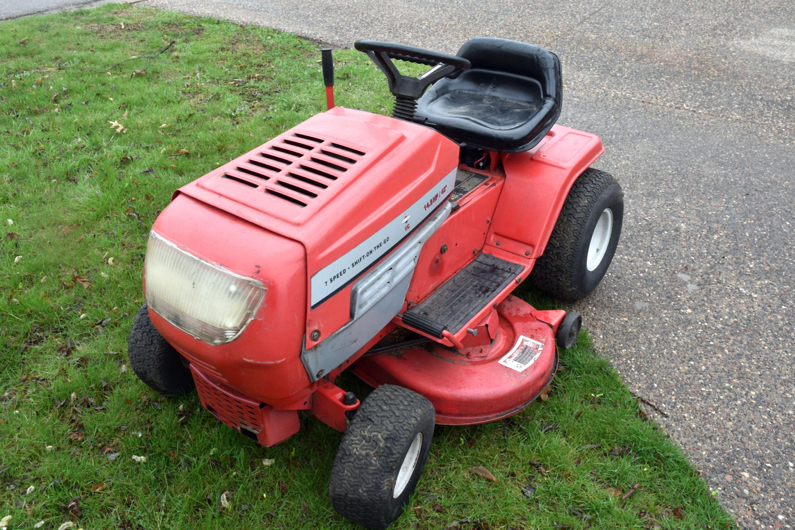 MTD Riding Lawnmower, 14.5HP Motor, 42'' Deck, 7 Speed Shift On The Go