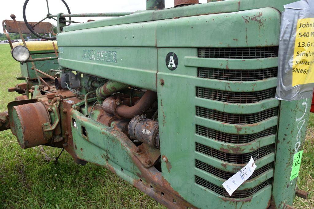 John Deere A, N/F Rollamatic, 540 PTO, Hi/Low Tran