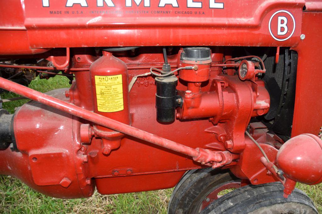 Farmall B Gas Tractor, Narrow Front, 11.2x24 Tire