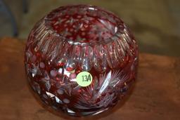 Red Cut Crystal Vase