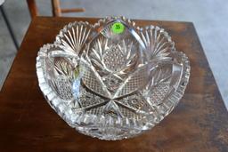 Leaded Crystal Cut Glass Bowl