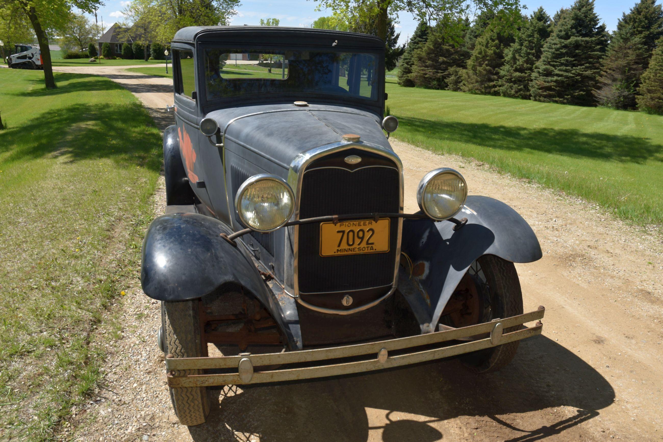 1931 Ford Model A “Victoria” 2 Door, Good Body, Very Complete, Motor Stuck, Has Title