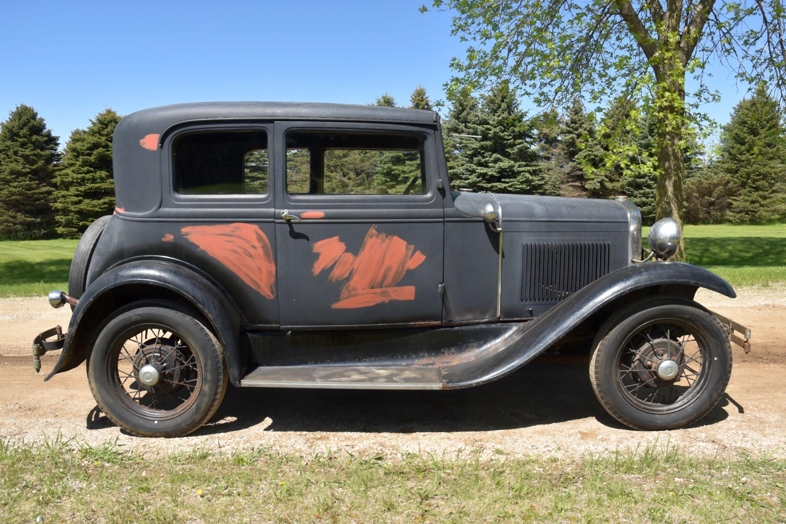 1931 Ford Model A “Victoria” 2 Door, Good Body, Very Complete, Motor Stuck, Has Title